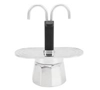 Luocute 2 Cup Stovetop Maker, 6.5x2.8in Pot Classic Italian Coffee Maker Maker Stovetop, 100ML Double Head Stainless Steel DIY Conduit Coffee Pot for Home, Aluminum Alloy (Decagon Base)