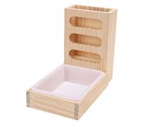 Luocute 2 In 1 Wooden Feeder With Litter Box | Pine Wood, Space-saving Integrated Design, Prevents Scattering, Suitable for Guinea Pigs and Rabbits