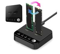 Luocute 20Gbps NVMe SSD Duplicator, Dual Bays M.2 Hard Drive Duplicator, USB C Powered, Optimized Cooling, Portable and Practical, Support , OS X, for Cloning and Data Transfer