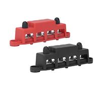 Luocute 2Pcs 250A Bus Bar Power Distribution Block 48V DC 250A Battery Bus Bar 250A Terminal Block with 4 M8 Screw Terminals for Car Boat RV Solar System Wiring