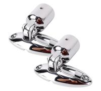 Luocute 2Pcs Bimini Top Deck Hinge 7/8 Inch | 316 Stainless Steel Marine Hardware with Eye End Cap, 360 Adjustment, Salt Spray Resistance, for Pontoon Boat Canopy