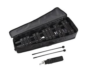 Luocute 30 Note Glockenspiel Xylophone, Foldable Portable Percussion Instrument with 5mm Aluminum Bars and Carrying Bag, for Beginners Students Adults Music Education (BlackWhite)