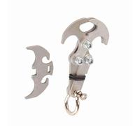 Luocute 304 Stainless Steel Folding Grappling Hook, 2.76in Compact Tool | Multi-function climbing hook with rubber rings, car traction rescuer for camping, hiking, wilderness survival and adventure