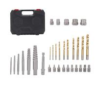 Luocute 32PCS Screw Extractor Set, Left Hand HSS Drill Bits and Multi Spline Extractors with Hex Adapter, for Removing Broken Nuts Stripped Bolts Rusted Frozen Fasteners