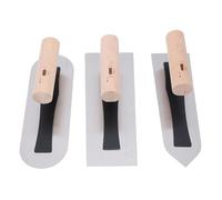 Luocute 3PC Stainless Steel Plastering Trowel Set Plaster Trowels Wood Handle for Smoothing Finishing Art Wall Masonry Work with Rustproof Blades, Masonry Finishing Sets