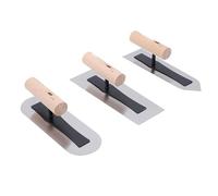 Luocute 3PCS Plaster Trowel Set, Stainless Steel Wooden Handle | Finishing Trowel Tools for Wall Smoothing, Masonry Mortar Application, Tile Filling, Art Projects, Rustproof Blades