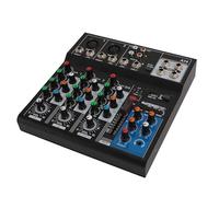 Luocute 4 Channel Professional Mixer, Computer Recording No Drive Sound Board USB Stereo Mixing Console, Suitable for Home and Stage Use