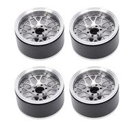 Luocute 4 PCS 2.2 Inch RC Wheel Rims, Aluminum Alloy Beadlock Crawler Wheels for 1/10 Scale RC Model with Hard Anodized Coating and Heat Dissipation Design (Of Color)