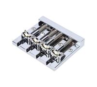 Luocute 4 String Bass Bridge Assembly, 5 Hole Bass String Plate with 17.5-20mm Adjustable Brass Saddles Pre Slotted Design Easy Installation Zinc Alloy, Guitar Bridges Parts