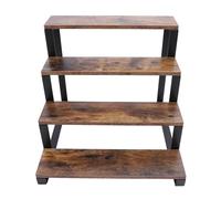 Luocute 4 Tier Wooden Step Shelf Perfume Holder Display Riser Stand for Vendors Pop Figures Collectibles Storage,Tiered Perfume and Cologne Organizer Stand,Rustic Display Shelf for Candles