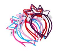 Luocute 40 Pcs LED Cat Ear Headbands Bulk, Light Up Flower Headband Glow Crown Rabbit Ear Head Accessories for Glow in the Dark Party for Valentines Day Parties Concerts (Light Up Crown Headband)