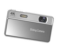 Luocute 4K Digital Camera 64MP CCD with 16X Zoom (Silver) | Vlog Camera with AF Auto Focus, 700mAh Battery, 2.8in Flip Screen, Portable for Parties and Selfies, Type C Charging