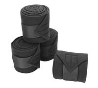 Luocute 4PCS Horse Polo Leg Wraps, 9.8FT Premium Soft Fleece Equestrian Leg Bandages, with Adjustable Secure Fastening, for Stable Riding and High Intensity Events (Black)