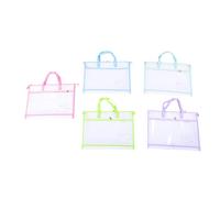 Luocute 5PCS A3 Needlepoint Project Bag, Zippered Sewing Craft Organizer Storage with Clear Mesh and Handles, for Embroidery Knitting Quilting Cross Stitch Supplies (45x33x7cm)