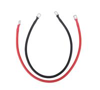 Luocute 6 AWG Battery Cables, 2Pcs 24in Positive Negative Electrode Cables with 0.31in Tinned Copper Lugs Both Ends, for Solar Marine Boat RV Car Motorcycle Inverter