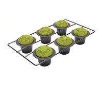 Luocute 6 Cup Popover Pan, Non Stick Carbon Steel Bakeware with Wire Rack, for Baking Traditional Popovers and Muffins