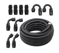 Luocute 6AN Fuel Line Kit 16ft for Racing Fuel Systems (Black Connector)