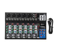 Luocute 7 Channel Professional Audio Mixer, BT USB Interface Sound Board Mixing Console with 48V Phantom Power and LED Indicator Lights, Suitable for Karaoke DJ Studio Streaming
