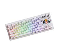Luocute 78 Keys Mechanical Keyboard, RGB Backlit Wired Gaming Keyboard with Programmable Knob and Adjustable Footrest, for Typing Programming (white)