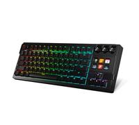 Luocute 78 Keys Mechanical Keyboard, RGB Backlit Wired Gaming Keyboard with Programmable Knob and Adjustable Footrest, for Typing Programming and Fast Paced Gaming (Black)