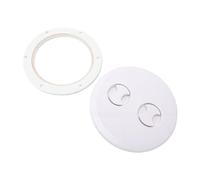 Luocute 8 Inch Round Boat Deck Plate, Anti Slip Marine Inspection (White)