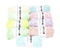 Luocute 9 Rolls Glow in The Dark Chenille Yarn Luminous Crochet Fancy Fun Yarn Glow Sewing Craft for Arts Winter Knitting Crocheting Supplies, 2mm Dual Color Glowing Crochet Thread