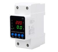 Luocute Adjustable Voltage Protector, 63A Over Under Voltage Current Protective Device with LED Display, Automatic Reset, for DIN Rail Mounting Electrical System