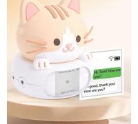 Luocute AI Desk Robot, Cute Night Light with Smart WiFi Voice Control for Kids Bedside Learning Companion, Portable LED Light Emotional Interaction Storytelling Alarm (Cat)