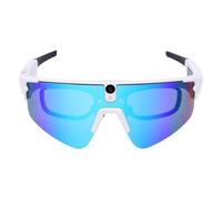 Luocute AI Smart Cycling Glasses 8MP Camera 4K Video EIS Stabilization (White Blue)