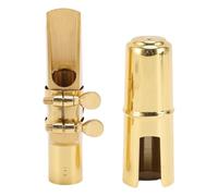 Luocute Alto Sax Saxophone Mouthpiece, Brass Metal Eb Alto Sax Mouthpieces for Saxophone Professionals and Beginners, 5 Tip Opening Brass E Flat Sax Mouthpiece with Cap