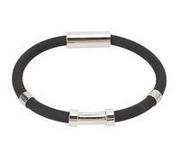 Luocute Anti Static Bracelet, Silicone Wristband for Eliminating Body Static Improve Sleep Reduce Inflammation with 4 Rings for Sports Winter Present (Black)