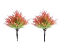 Luocute Artificial Plants, Realistic PE Faux Topiary with Ground Spike, Sun Proof Cold Tolerant No Maintenance Fake Shrubs for Garden Porch Patio Decor 19.7 Inch 2pcs