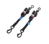 Luocute Auto Retractable Ratchet Straps, 2.5m Heavy Duty Self Retracting Tie Down Straps with Rubber Coated Handles for Truck Trailer Motorcycles ATV Boat, Powersports Tie Downs