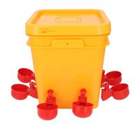 Luocute Automatic Chicken Waterer, Large Capacity Poultry Waterer Dispenser with Filtering Function for Chicken Duck Goose Turkey, Provides Clean Water and Low Spillage (Red Water Cups)