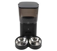 Luocute Automatic Pet Food Dispenser Smart Pet Feeder with APP Control 5L Timed Dry Food Dispenser for Cats & Dogs with Adjustable Portion Dual Power Supply (Dual Bowls)