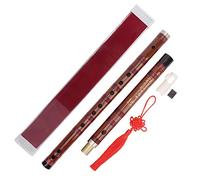 Luocute Bamboo Flute C Key Dry Bitter Bamboo Traditional Dizi Set | 5 Years Aged Bitter with Storage Box, Single Insertion Brass Connector, Flute Membrane Protector for Beginners Performance