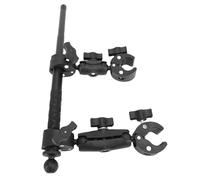 Luocute Bike Handlebar Motorcycle Selfie Stick, Double Clamp Mount with 360° Rotation Adjustable Double Head Selfie Stick, Clamp Telescopic Motorcycle Handlebar Pole Mount