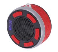 Luocute Bluetooth Shower Speaker, IPX7 Wireless Speaker with RGB Lights, LED Clock, Suction Cup, 360° Stereo Sound, Bluetooth 5.1, for Bathroom Outdoor Party (Red)