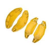 Luocute Caliper Covers, Wheel Hub Front and Rear Brake Caliper Covers, Front and Rear Aluminum Alloy Wheel Hub Set with Stickers Replacement for Juniper 2025 2026 (Yellow)