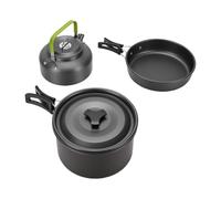 Luocute Camping Cookware Setwith 1.8L Pot for Outdoor Backpacking | Anodized Aluminum Mess Kit, Lightweight Compact Carry Bag, 3-piece Pot Pan Kettle Set for Hiking