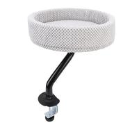 Luocute Cat Desk Bed, 15.16x15.16x3.74in 360° Rotating Mount Attachment Space Saving Cats Hammock for Home Office Computer Desks, Washable All Season Indoor Pet Nests Comfortable