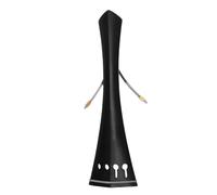 Luocute Cello Tailpiece with Tailgut, Premium Ebony Wood Replacement Part for 3/4or4/4 Size Instruments, Adjustable Tail Gut for Tuning Stability, Improved Tonal Clarity