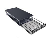 Luocute Coffee Capsules Drawer Organizer, Adjustable Metal Pod Holder for 50 Capsules with Smooth Gliding Drawer, Space Saving Countertop Storage for Kitchen or Coffee Bar (Black)