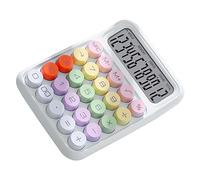 Luocute Colorful Calculator Mechanical Keyboard Electronic Desktop Calculator with Numeric Keypad Scientific Functions for Home School Office Work (White)
