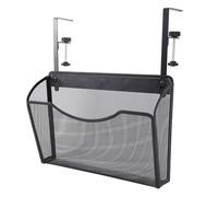 Luocute Desk Side Storage, Hanging Desk Organizer No Drill Carbon Steel Under Storage Laptop Holder, Adjustable Document Shelf Desking Side Storage Organizer for Office Home, Stylish