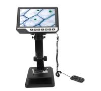 Luocute Digital Biological Microscope, 500X 2000X Dual Lens 10 Adjustable LED Lights with 7inch 1080P 12MP LCD Screen Soldering Microscope for Laboratory Medical