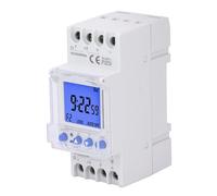 Luocute DIN Rail Timer Switch, 16A 7 Day Programmable Digital Timer Relay with LCD Display LED Indicator, for Industrial Home Appliance Control