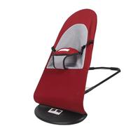 Luocute Dog Rocking Chair, Foldable Portable Adjustable Height Pet Rocker Bed with Removable Washable Cover, for Small Dogs Cats Puppies (Wine Red Cotton Fabric)
