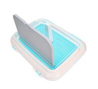 Luocute Dog Toilet, Indoor Puppy Training Toilet with Simulated Wall for Small Dogs Under 15 Lbs, Absorbs 1 Liter Urine, Prevents Torn Pads, Easy Clean Plastic Potty (Blue)