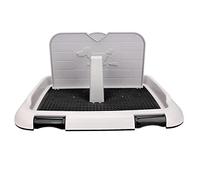 Luocute Dog Toilet, Indoor Puppy Training Toilet with Simulated Wall for Small Dogs Under 15 Lbs, Absorbs 1 Liter Urine, Prevents Torn Pads, Easy Clean Plastic Potty (Black)